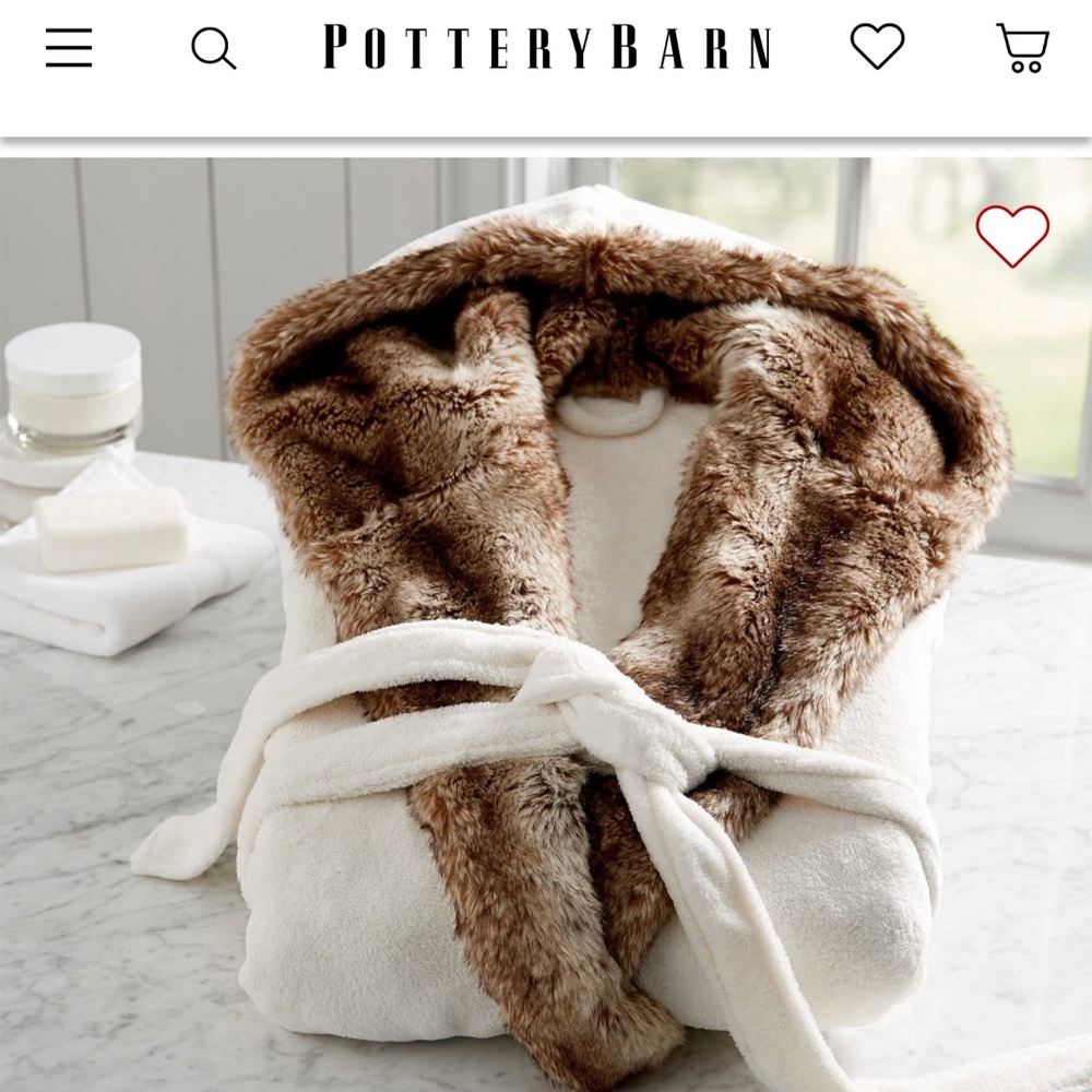 Pottery Barn Faux Fur Robe